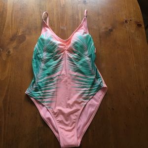 Xhilaration 1piece swimsuit NWT palm print L